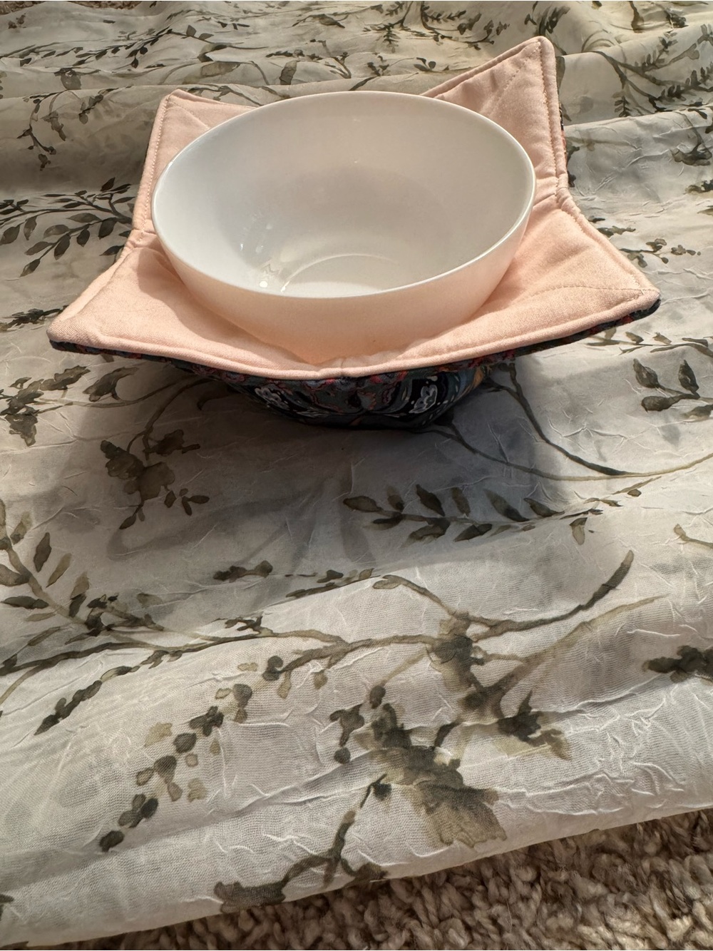 Pink & Patterned Quilted Bowl Cozy